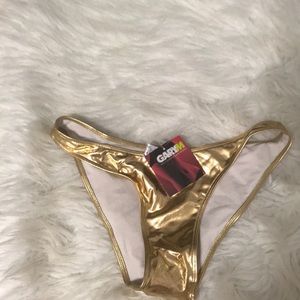 women’s metallic gold bikini bottoms